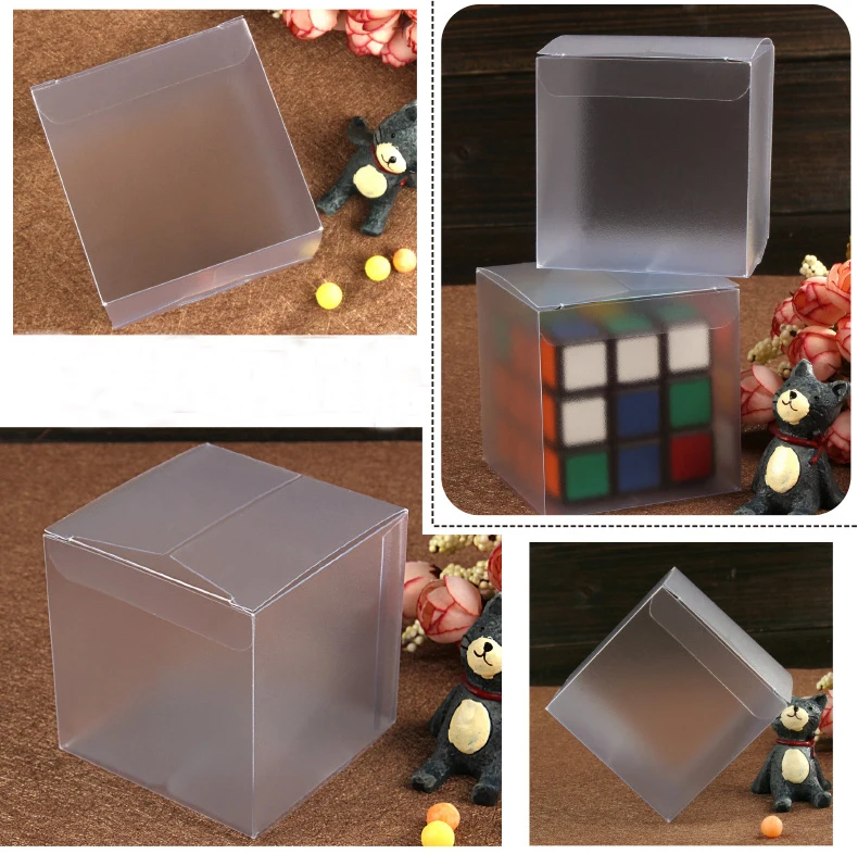 300pcs 7*7*7cm Frosted Pvc Box Plastic Clear Box Gift Boxes For Jewellery/Candy/food Packaging Display Boxes Diy Cases Storage