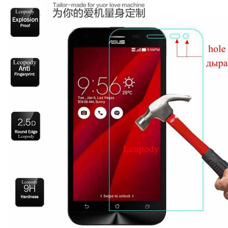 Абсолютная новинка! Премиум закаленное Стекло для ASUS_Z00ED Asus Zenfone 2 Laser ZE500KL ze500kg ze 500 kl кг Z00RD ME500KL чехол с защитной пленкой для экрана