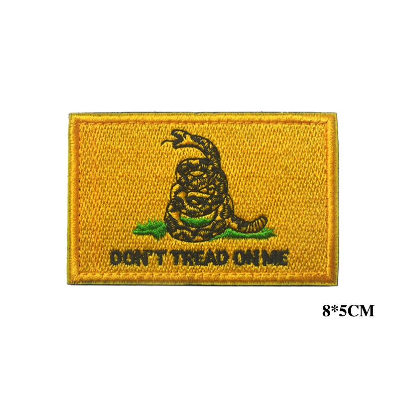 Snake Yellow Вышивальные патчи армия череп крест Техас флаг Come and take it Военная Мораль патч тактический аппликация эмблема-образным вышивальным знаком - Цвет: Snake Yellow