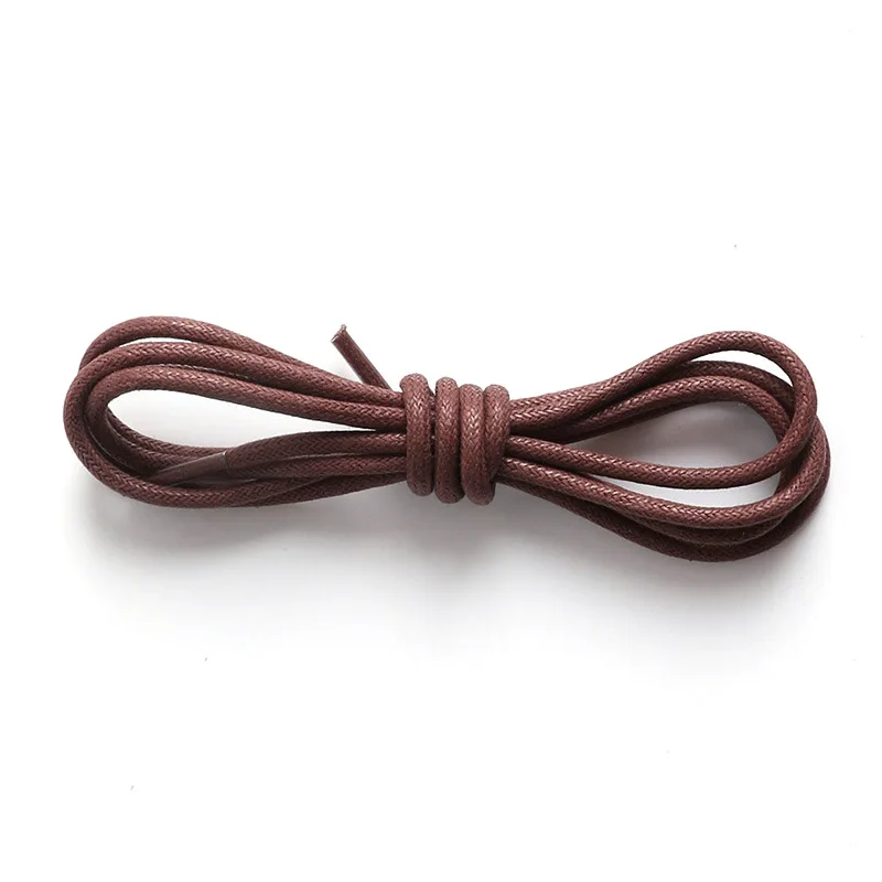 09 dark brown 1 пара высококачественной водонепроницаемой кожаной обуви со шнуровкой; Тонкие Шнурки круглой формы; цвет белый, черный, синий, фиолетовый, коричневый - Цвет: 09 dark brown