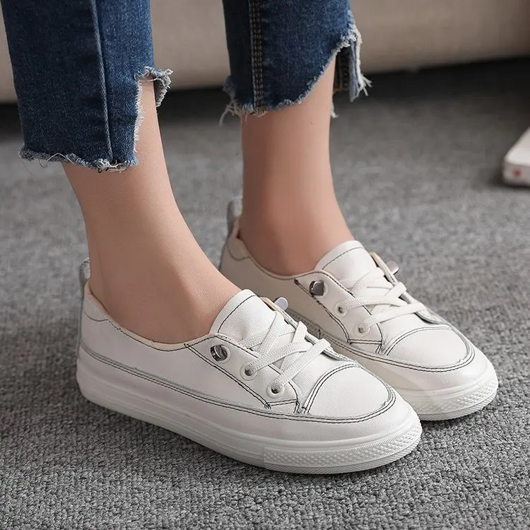 2019 New Fashion Sneakers Super-fiber Leather Students' Casual Shoes Women's Vulcanized Women Drop Shipping | Обувь