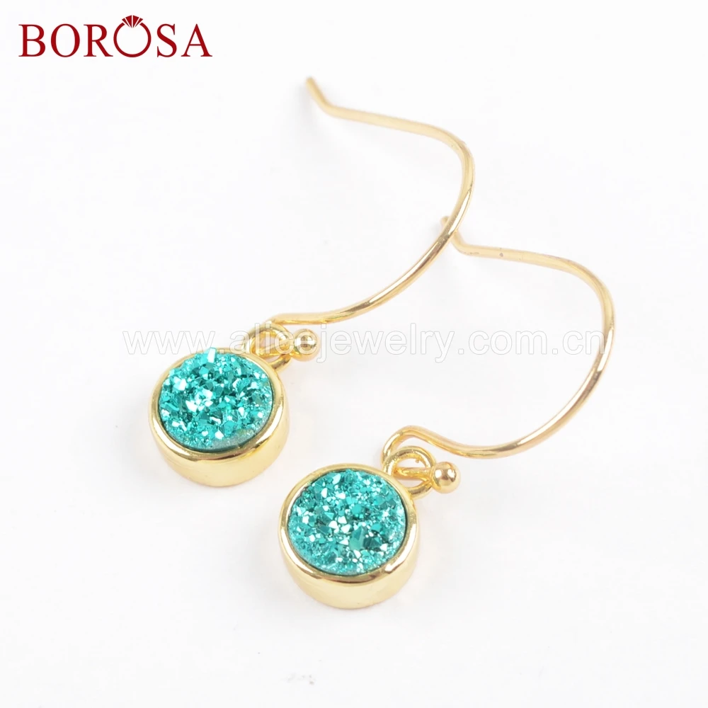 Круглые серьги BOROSA 5 пар с натуральным агатом | Украшения и аксессуары