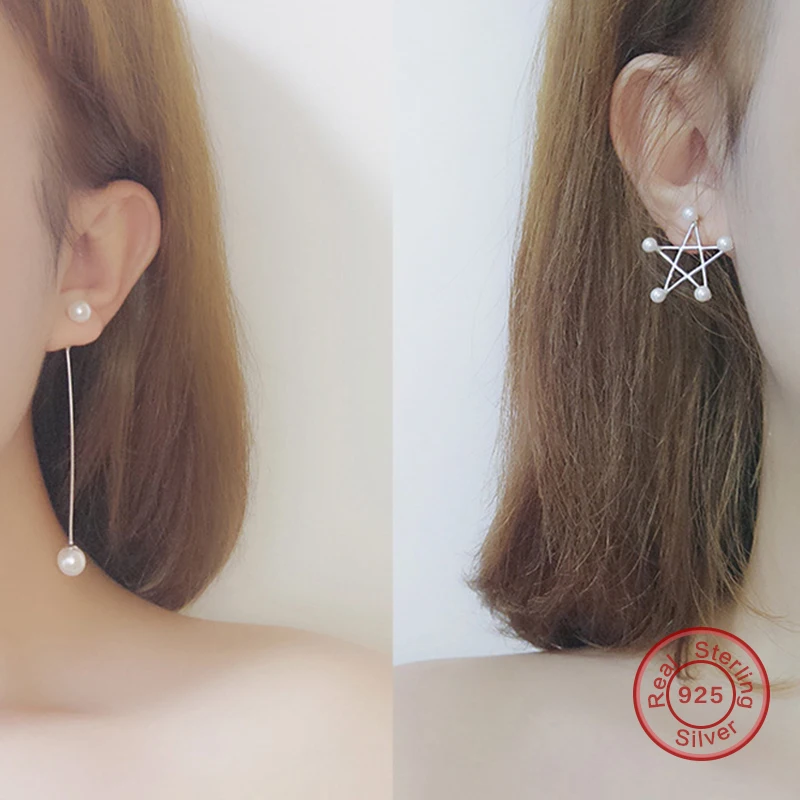 2017 корейский стиль модные Настоящее серебро 925 имитация жемчужные украшения