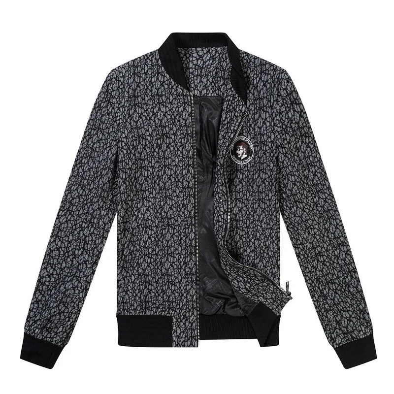 GXG Mens slim gray print loose black jacket #63821002 | Мужская одежда