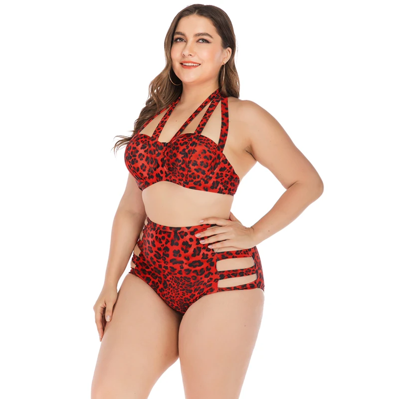 Набор бикини сексуальный пляжный 2019 плюс размер купальник 2 шт Высокая талия