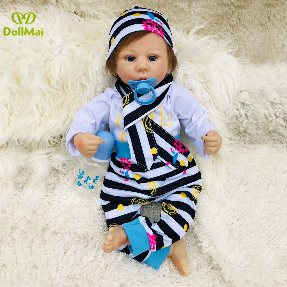 Кукла DollMai reborn 19 &quot45 см мягкая хлопковая силиконовая кукла baby Doll Реалистичная для