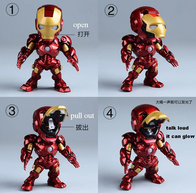 Хороший голосовой контроль светящийся Железный человек фигурка Marvel Мстители робот Ironman Патриот модель игрушка мальчик подарок коллекционные вещи