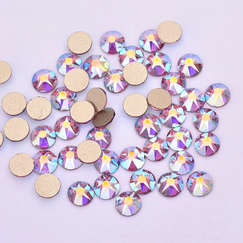 Purple AB 50pcs JUNAO 8 большой 8 маленький мыс синий AB дизайн ногтей Стразы фасетные стеклянные камни без горячей фиксации Стразы алмазные кристаллы плоские с оборота бусины для рукоделия - Цвет: Purple AB 50pcs
