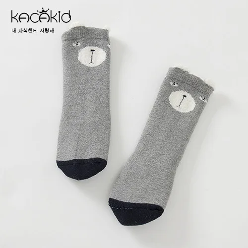 KACAKID/теплые носки унисекс с животными для малышей Нескользящие Детские теплые