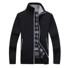 Новинка, 4XL 5XL, мужской свитер из флиса, Осень-зима, теплое кашемировое платье, тонкий толстый шерстяной свитер на молнии, Повседневный свитер, мужское вязаное пальто AF1383