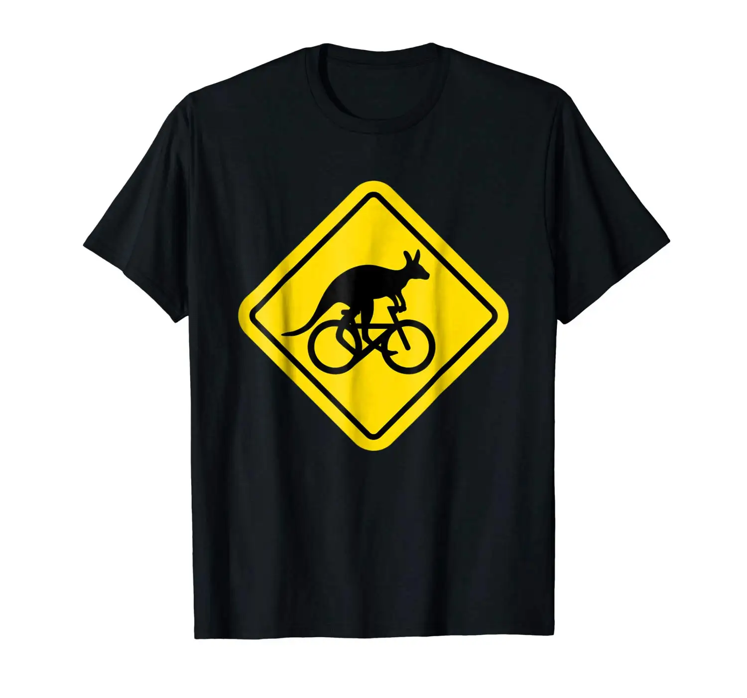 

Kangaroo Riding Bicycle T Shirt funny Australia safety sign Print Casual T-Shirt Men Brand top tee