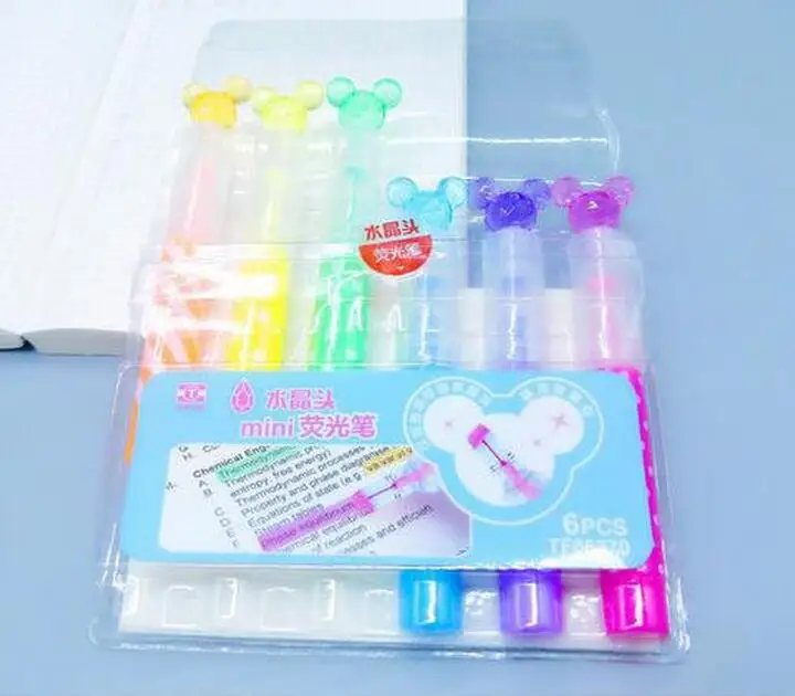 6 шт./лот маркеры для рисования с головой Микки и кристаллами жидкий мел