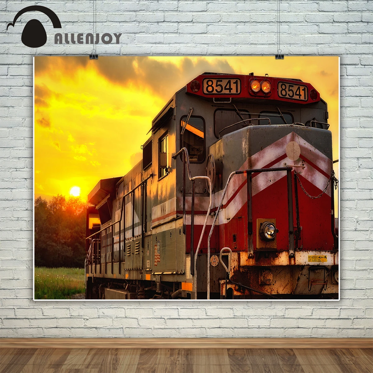 Allenjoy photography backdrop sunset red gray vintage train background photo studio new design camera fotografica | Электроника