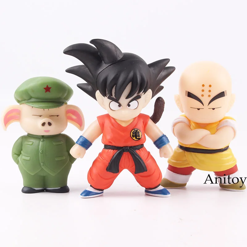 Игрушки Dragon Ball Gokou Son Goku Krillin Klilyn Oolong Dragon Ball ПВХ Аниме Фигурки Коллекционная модель игрушки 3 шт./компл