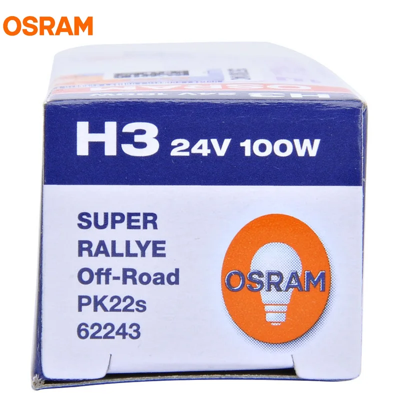 OSRAM H3 62243 24 В 100 Вт PK22s OFFROAD стандарт лампа грузовик галогенные лампы Off Road фар УФ