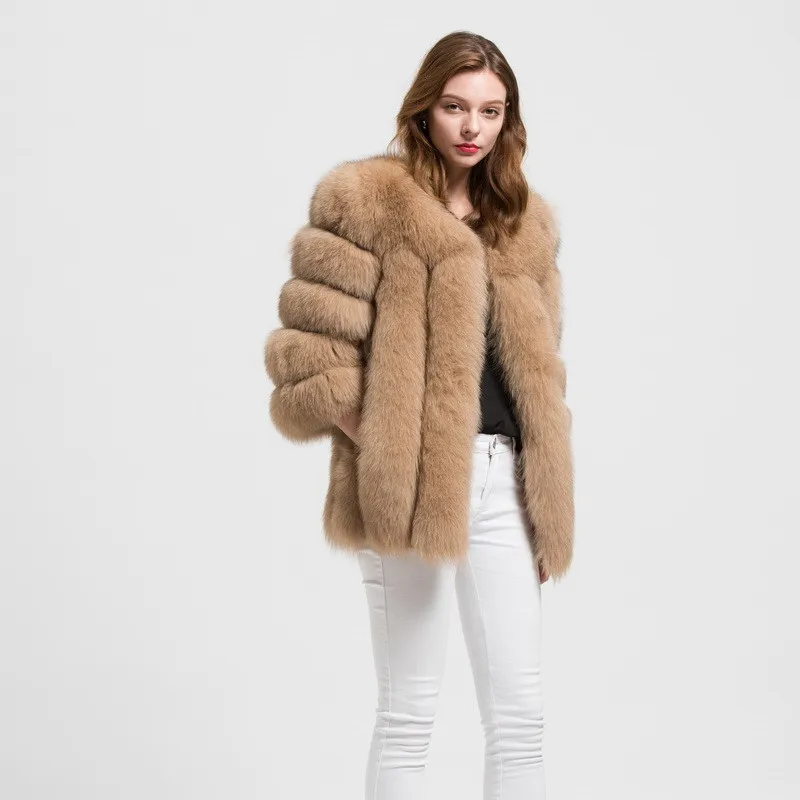 Jancoco Max опт/розница 10 цветов женская меховая куртка из натурального Лисьего меха или женская зимняя Модная Меховая куртка S1589