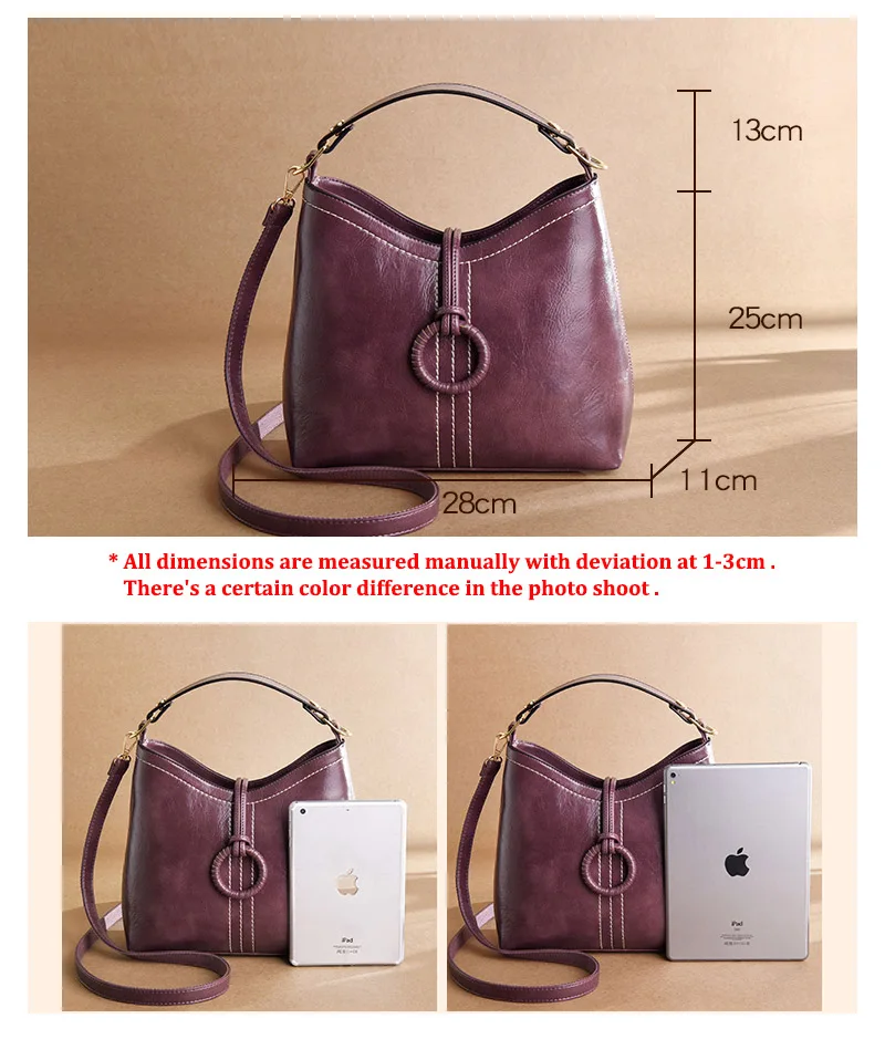 Rodful Винтаж Сумка для женщин масла кожа ведро женские сумочки дамы Ретро crossbody
