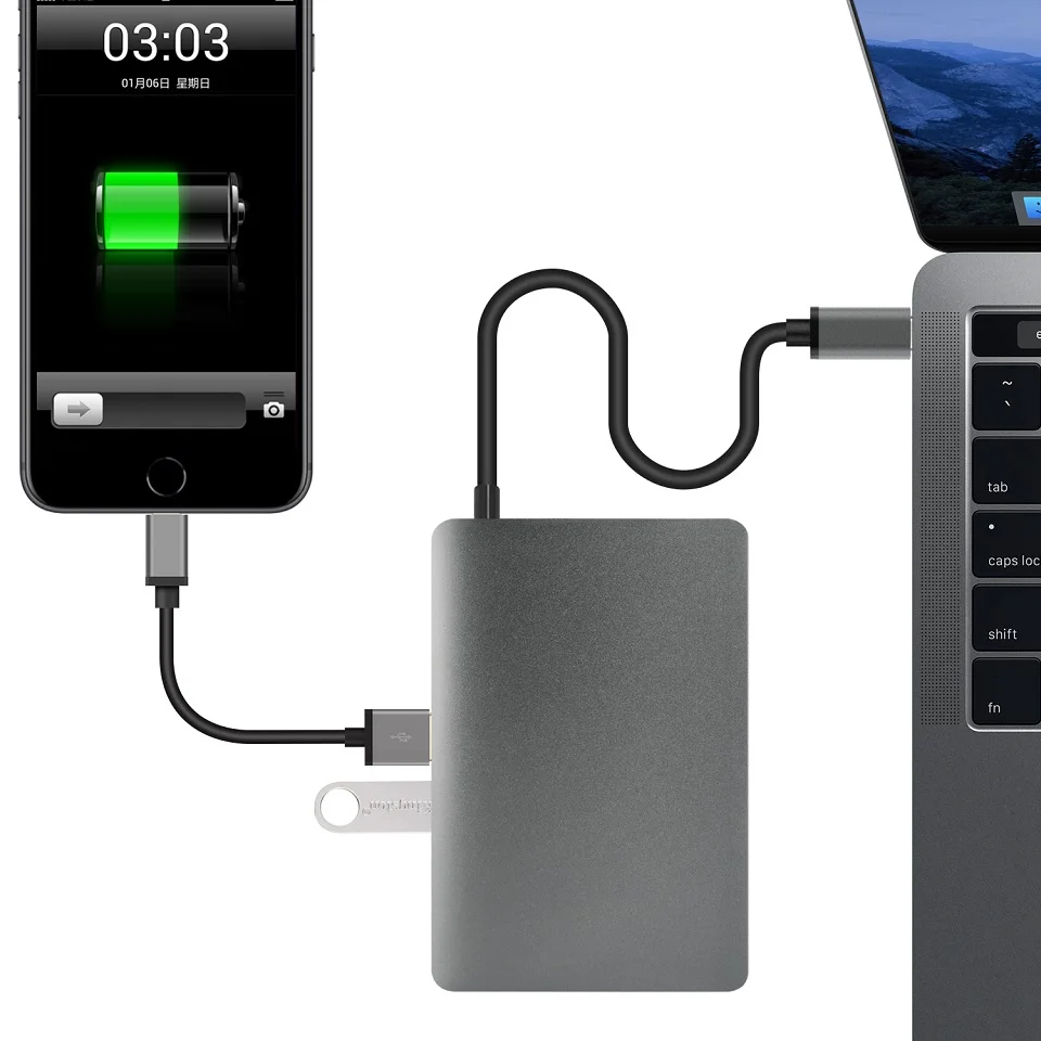 USB C Type док-станция для ноутбука Macbook к HDMI Mini DP 4K RJ45 Ethernet 3 0 аудио 5 мм зарядная |