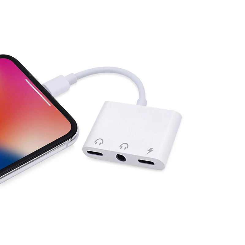 3 в 1 для адаптера Lightning iPhone 7 зарядный адаптер 8 Plus 10 X Зарядное устройство сплиттер