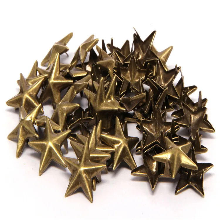 

15mm Star Nail Rivet Jacket Shoes Bag Accessories DIY embellishments for Scrapbooking Brads Scrapbook Bronze gold sliver