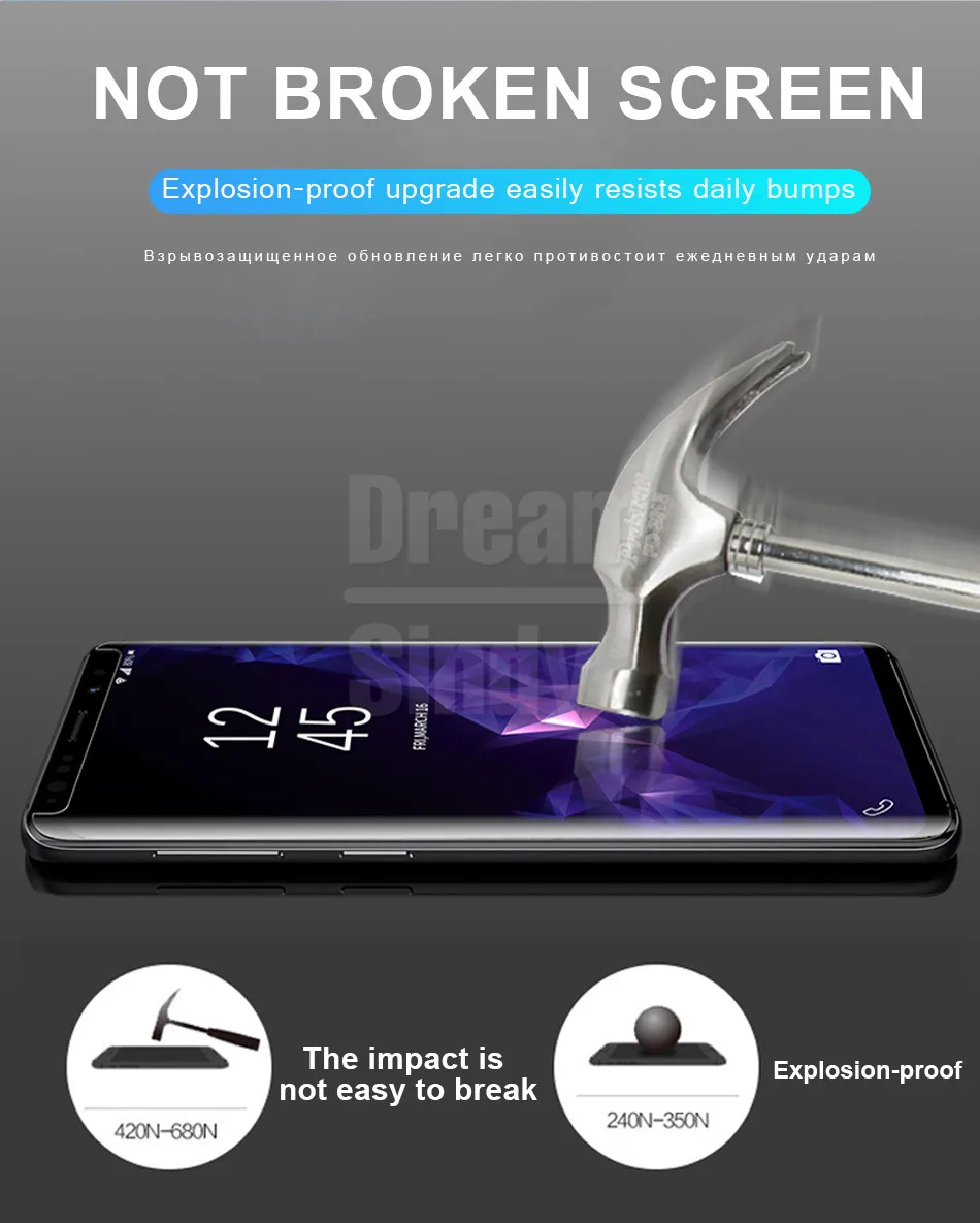 20D УФ закаленное стекло для samsung Galaxy S8 S9 Plus S10 e Защитное стекло для samsung Galaxy Note 8 9 Защитная пленка для экрана