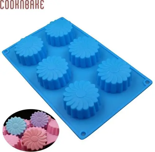 SSCM-001-24 COOKNBAKE DIY Форма для выпечки, формочка, силиконовая форма для мыла ручной работы, 8 овальных канавок, силиконовая форма для выпечки, сделай сам, SICM-008-13 - Цвет: SSCM-001-24
