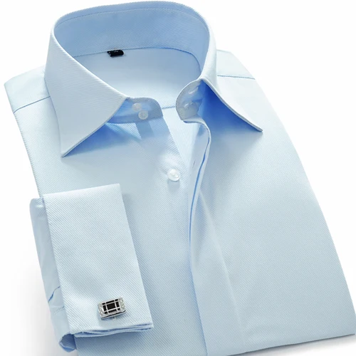 ORINERY,, однотонное свадебное платье Camisa Masculina, с длинным рукавом, французское платье с манжетами, рубашка с запонками, Мужская брендовая одежда - Цвет: CXW12008