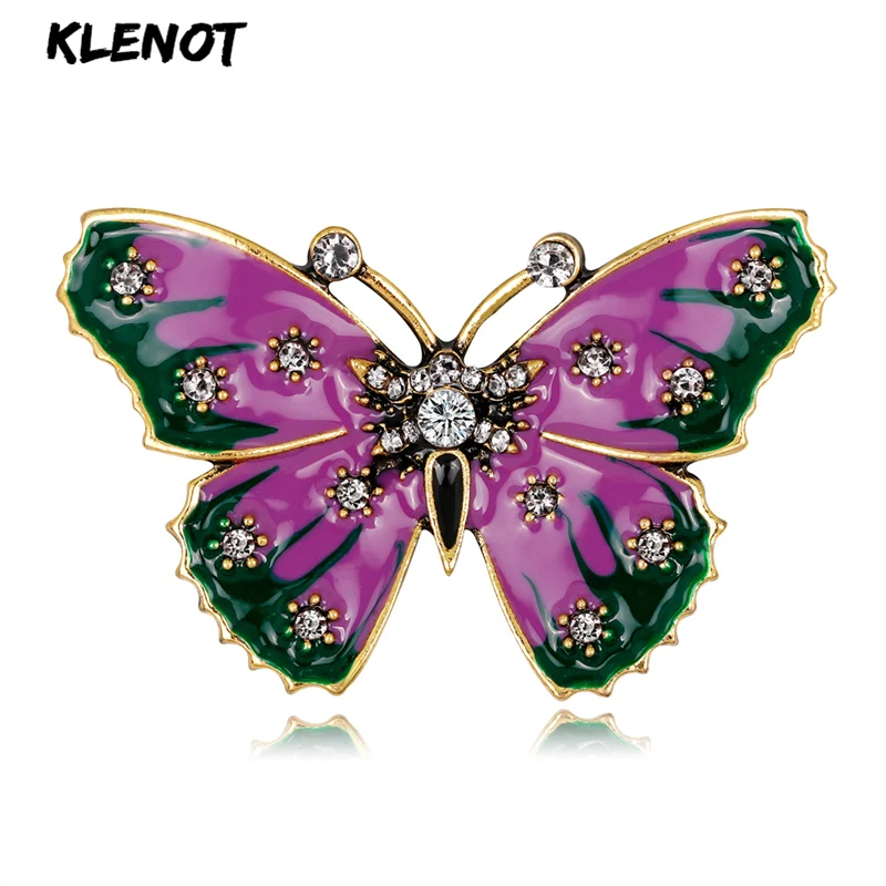 Женская Брошь в виде розовой бабочки булавка животного и насекомого Золотая