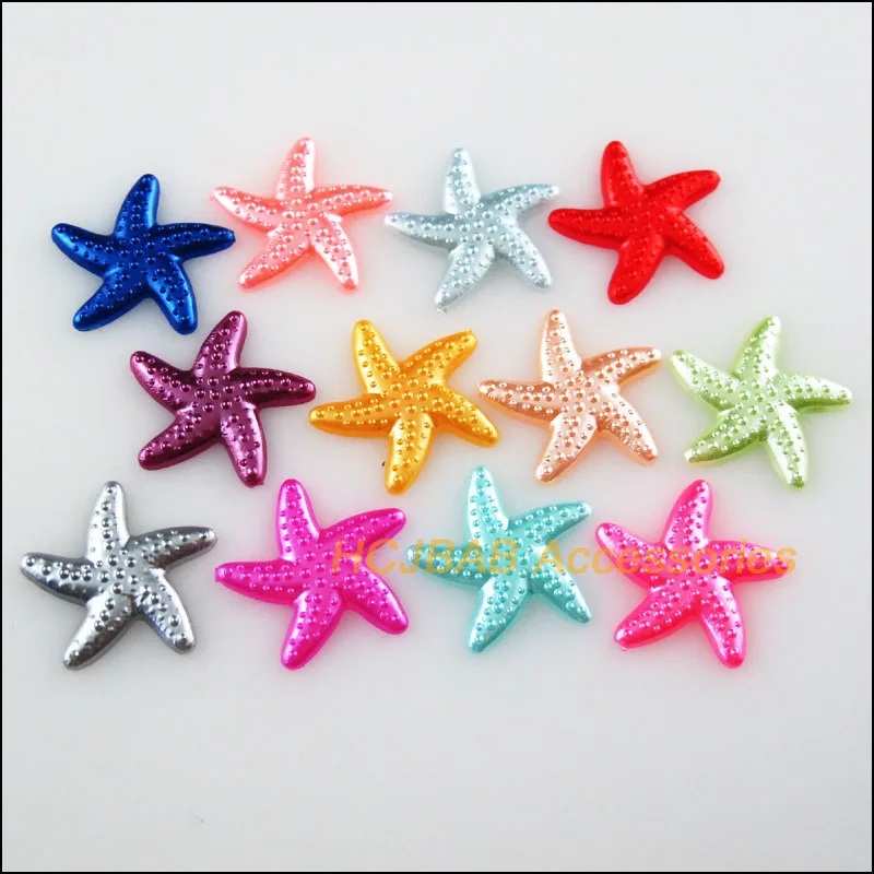 Мода 100 шт. милое животное морская звезда Смешанные акриловые пластиковые