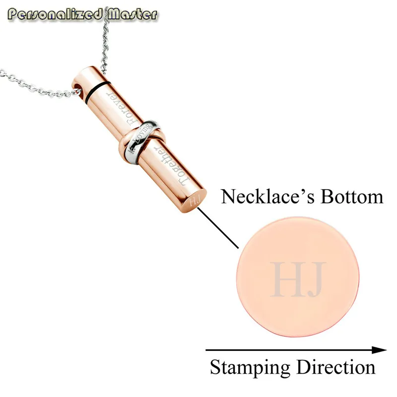 Engraving Personalized Custom Pendants Stainless Steel Together Love Cylinder Pendant Necklace Customized Memorial urn | Украшения и