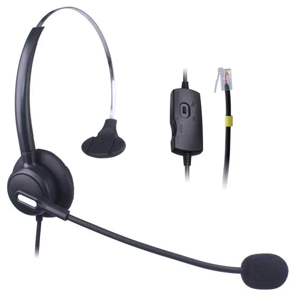 Wantek телефонная гарнитура для Cisco 7911 7912 7906G Avaya 1608 1616 9611G Yealink SIP-T19P T20P T26P T32G T42G T46G Snom 300 320 - Цвет: Mono CH103VG