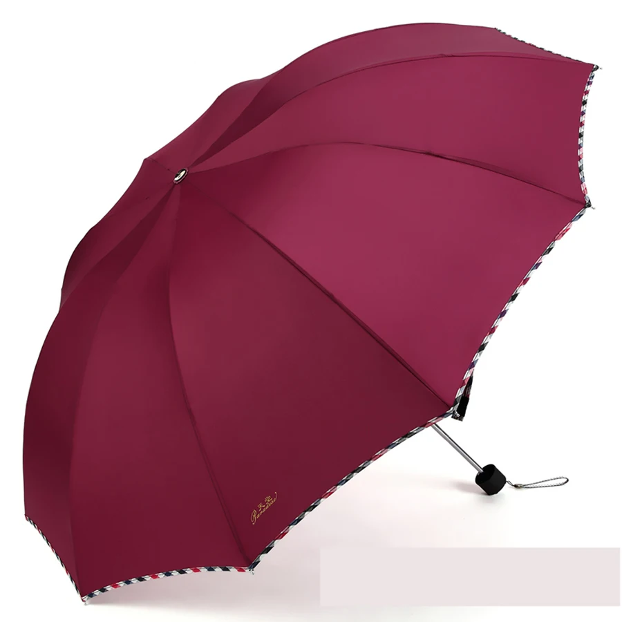 Автоматическая складная сумка зонт для женщин черный мини с защитой от ветра