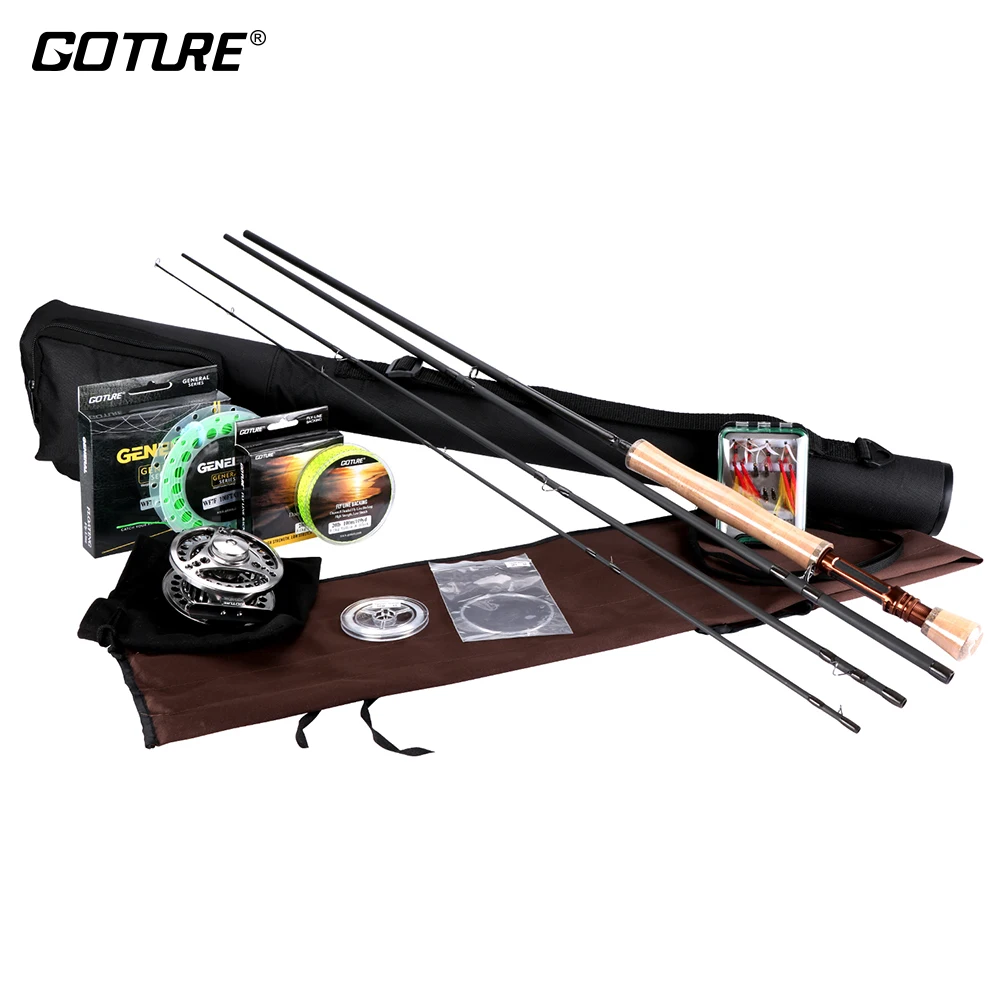 

Goture Fly Fishing Rod Combo Set Kit 2.7M/3.0M With 5/6 or 7/8 CNC Reel 30M Main line 100M Backing Line 50M Tippet And Flies