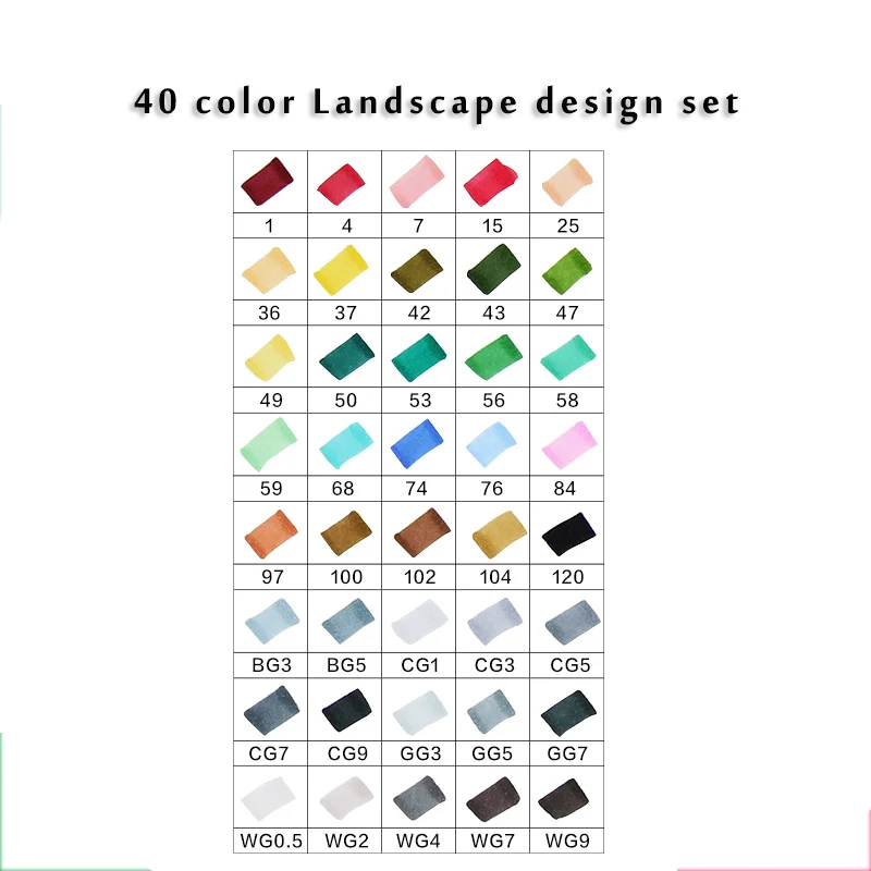 40 landscape Set TouchFIVE маркер для рисования набор ручек 12/30/40/60/80/168 Цвета аниме канцелярские эскиз для рисования акварель кисти ручка(белый маркер для белой доски - Цвет: 40 landscape Set