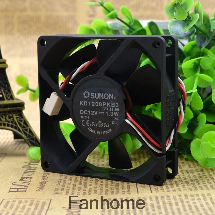 Бесшумный вентилятор шасси для оригинального Jianzheng SUNON KD1208PKB3 8020 8 см 12 в 1 3