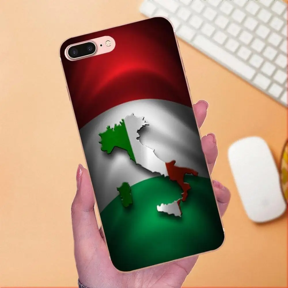 TPU Quinn телефон для Apple iPhone 4 4S 5 5C 5S SE 6 6S 7 8 Plus X XS Max XR итальянский флаг красочный