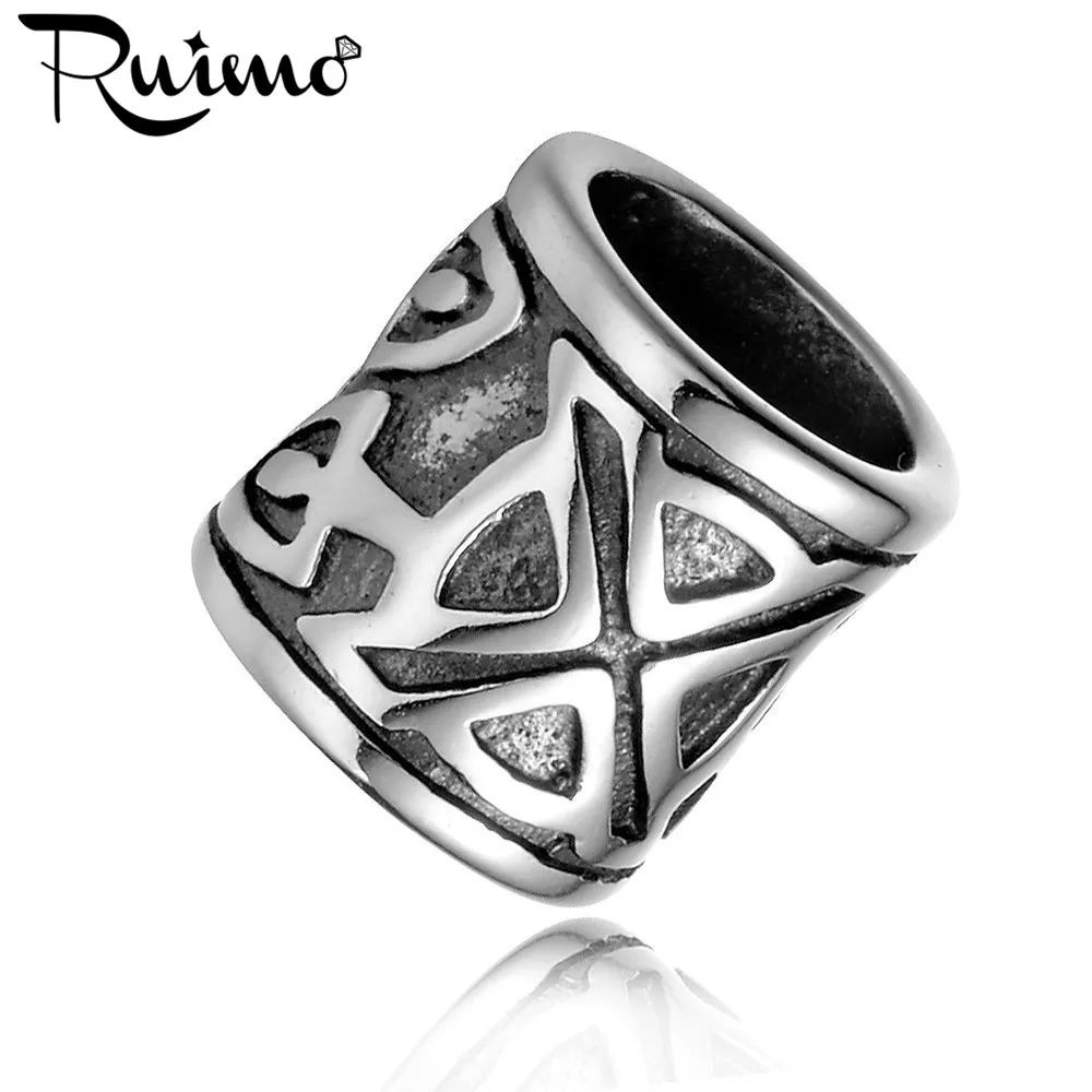 RUIMO 5 шт./лот бусины викингов 316l из нержавеющей стали 8 мм с большой трубкой для