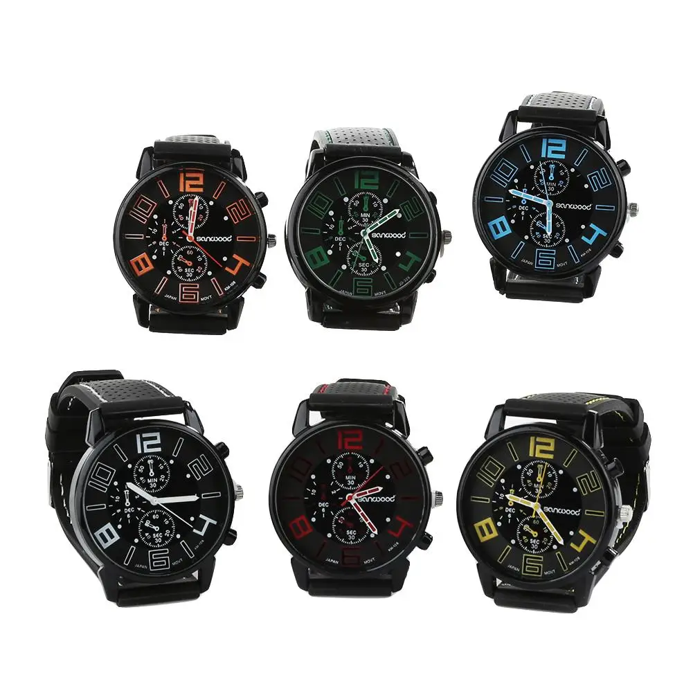 

Luxury Men Sport Watch Quartz Analog Silicone Band Stainless Steel Round Military Wrist Watch Male Clock Relogio Masculino