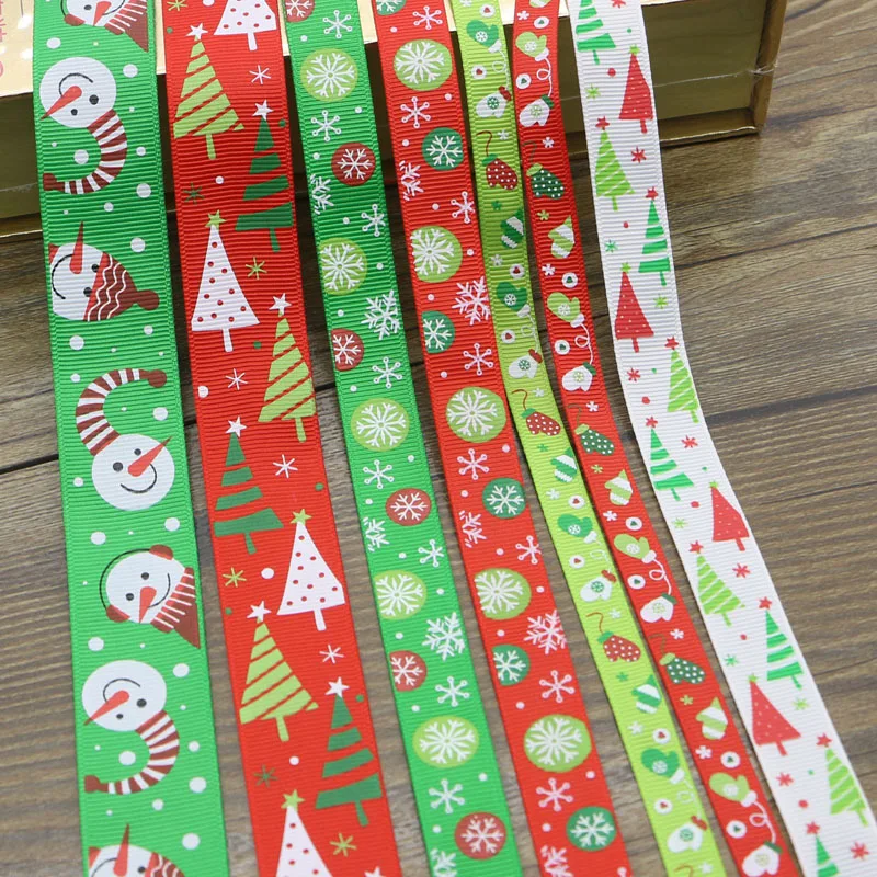 7 видов лент Рождественская серия печатная корсажная лента материалы ручной