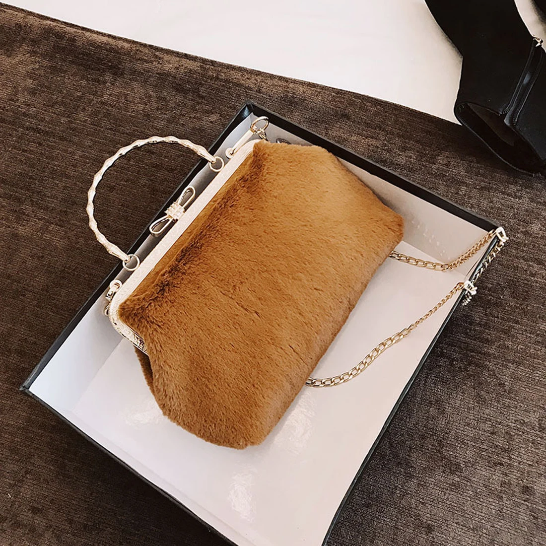 2017 fur bag women clip shell luxury designer chain crossbody bags fashion shoulder ladies party handbag purse sac | Багаж и сумки