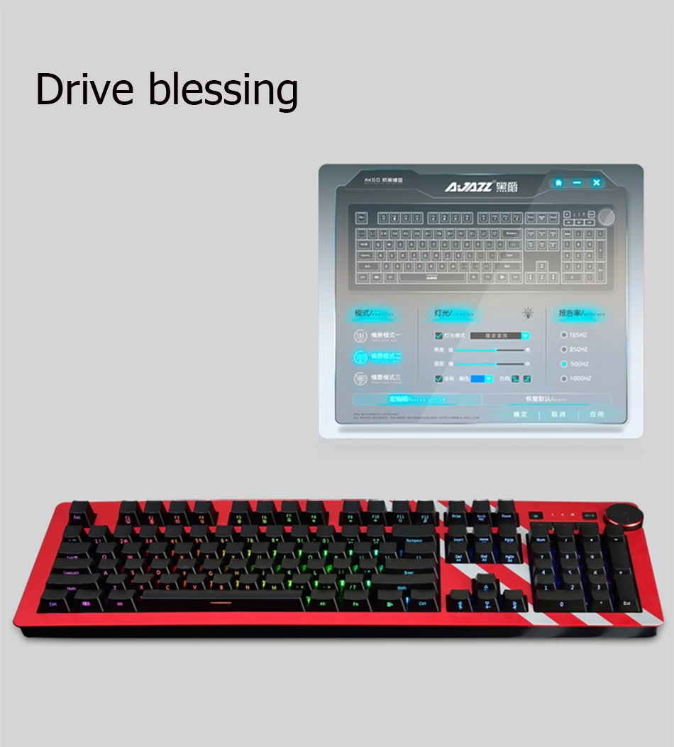 Игровая клавиатура Ajazz AK60 RGB серебристый и синий переключатель 110 клавиш RGB подсветка ABS Материал USB Проводная Механическая клавиатура