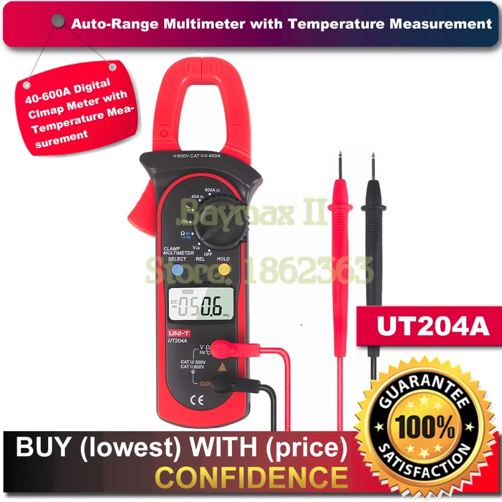 Цифровые токоизмерительные клещи мультиметр UNI T UT204A для измерения