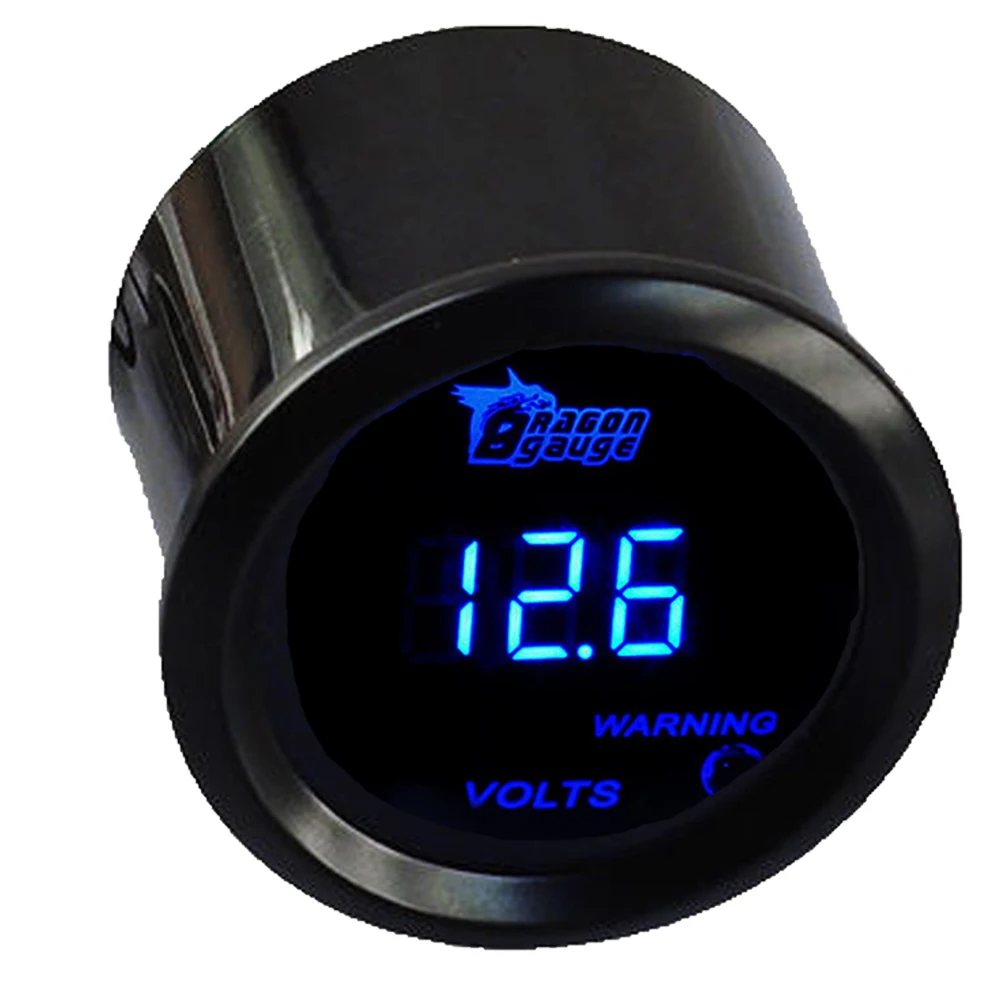 Автомобильный вольтметр 52 мм с синим светодиодом