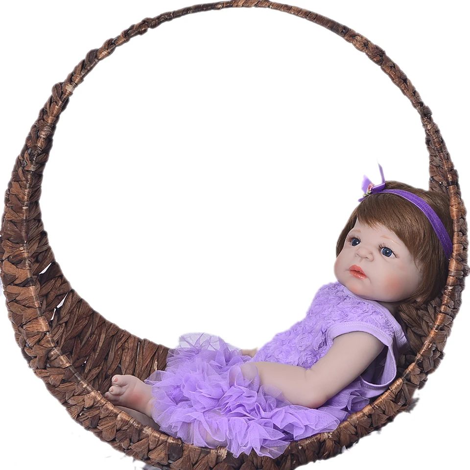 

57cm Full Silicone Body Vinyl Reborn Girl Lifelike Baby Doll Newborn Princess Toddler Toy Bonecas bebes reborn Birthday Gift