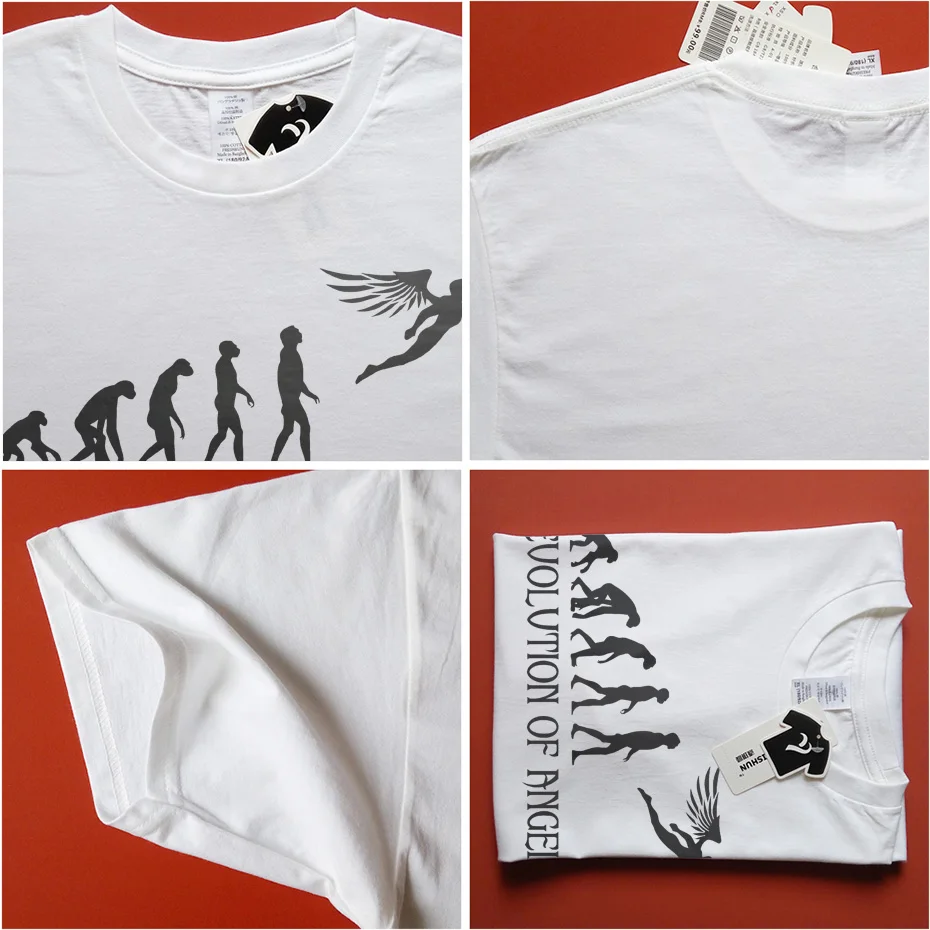 Футболка EVOLUTION OF футболка с изображением ангела новинка 2021 Мужская хлопковая