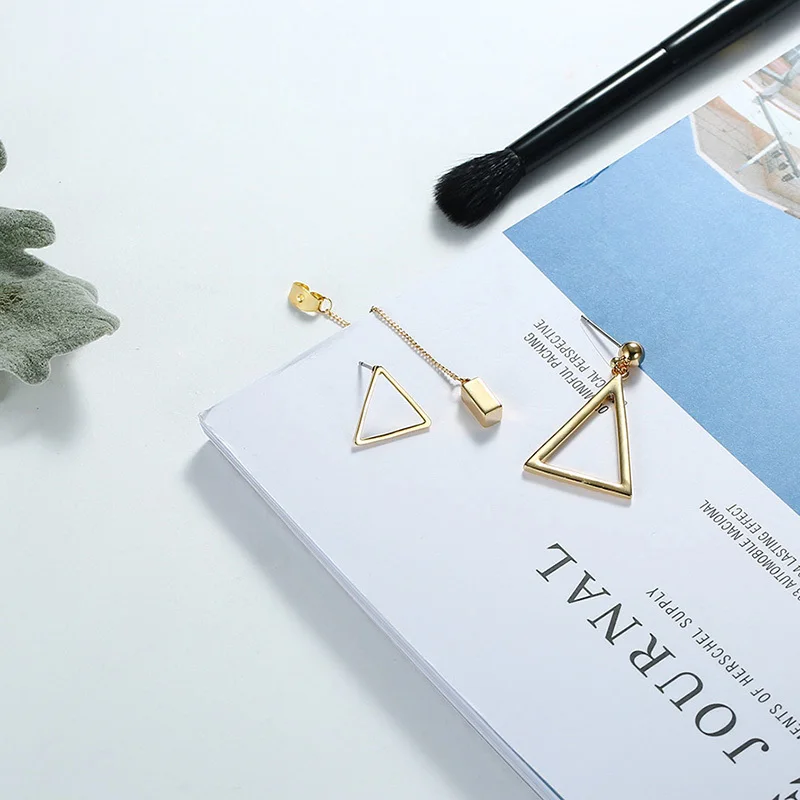 Женские серьги подвески в виде треугольника из нержавеющей стали|dangling earrings for