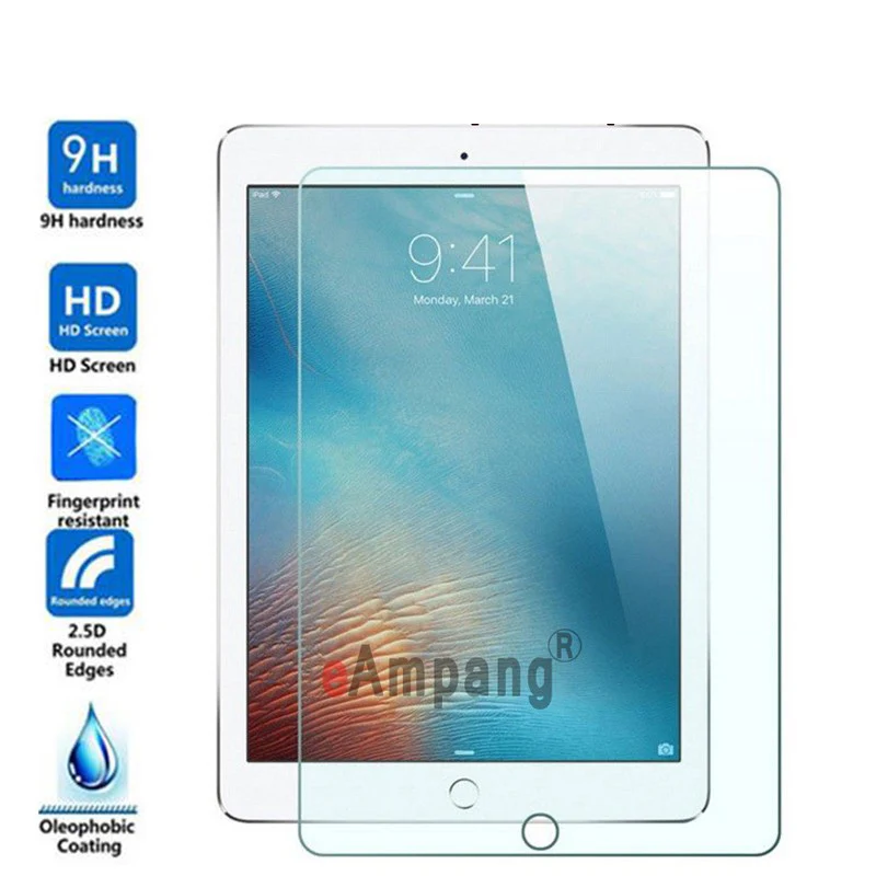 Tempered glass Модная одежда для девочек Чехол для iPad 6 6th поколения 5 5th 9,7 Air 1 2 Корона со стразами из искусственной кожи чехол-подставка Funda Capa+ пленка+ ручка - Цвет: Tempered glass