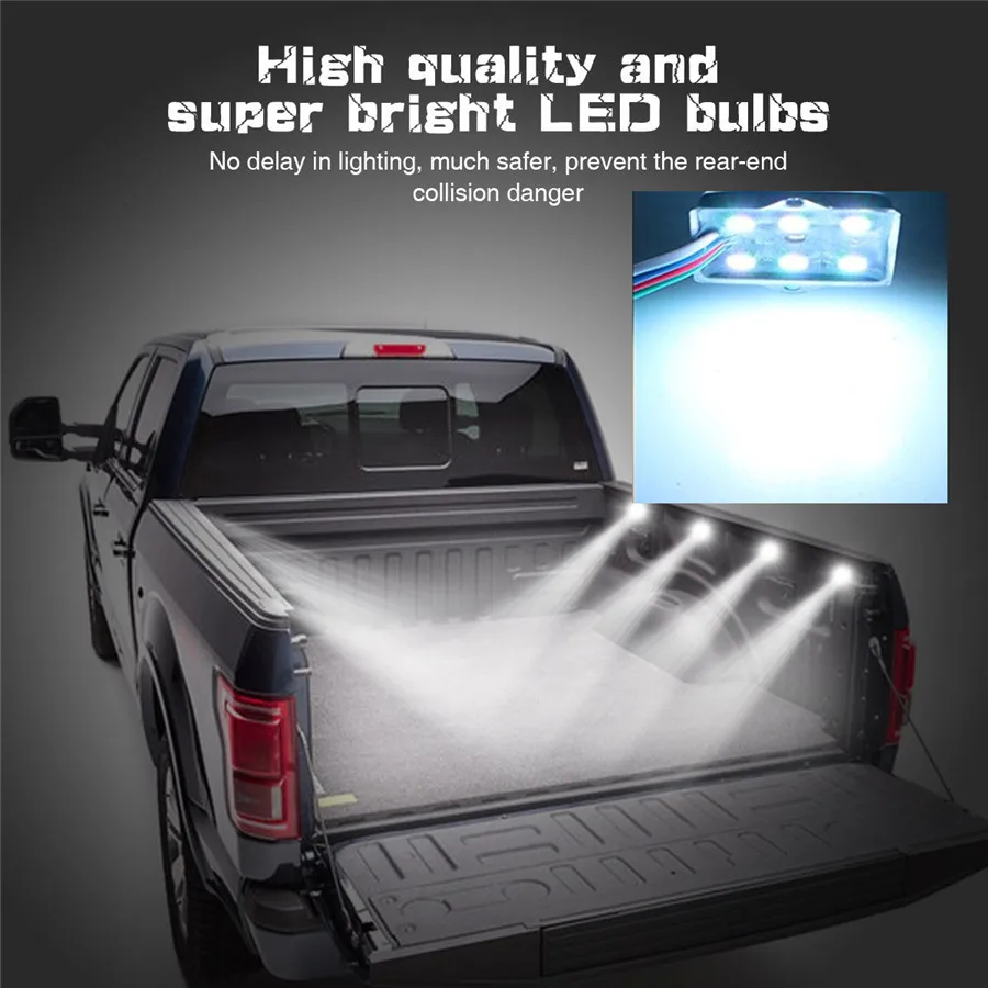 Комплект светодиодных RGB задних фонарей для кровати грузовика беспроводной