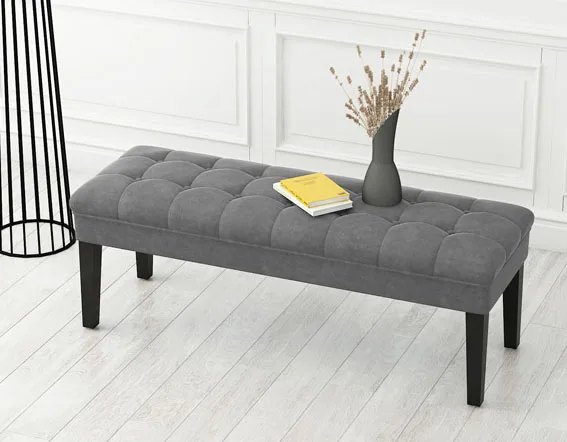 60x40x45cm Gray Европейская обувь табурет с сосновым деревом ноги носить диван табурет магазин одежды тест обувь скамейка длинный табурет Кровать Конец табурет - Цвет: 60x40x45cm Gray