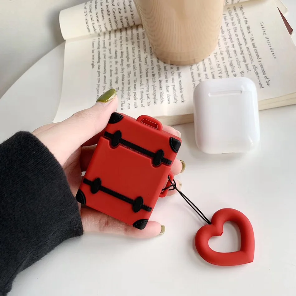 Чехол для AirPods винтажный милый чемодан сундук чехол Airpods 2 Наушники защитный с